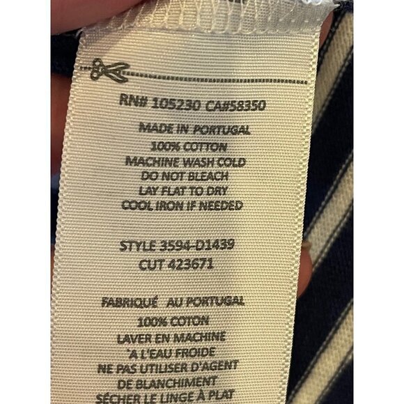 Joie Blue And White Striped Cotton‎ Short Sleeve Pullover Mini T Shirt Dress S - Picture 7 of 7